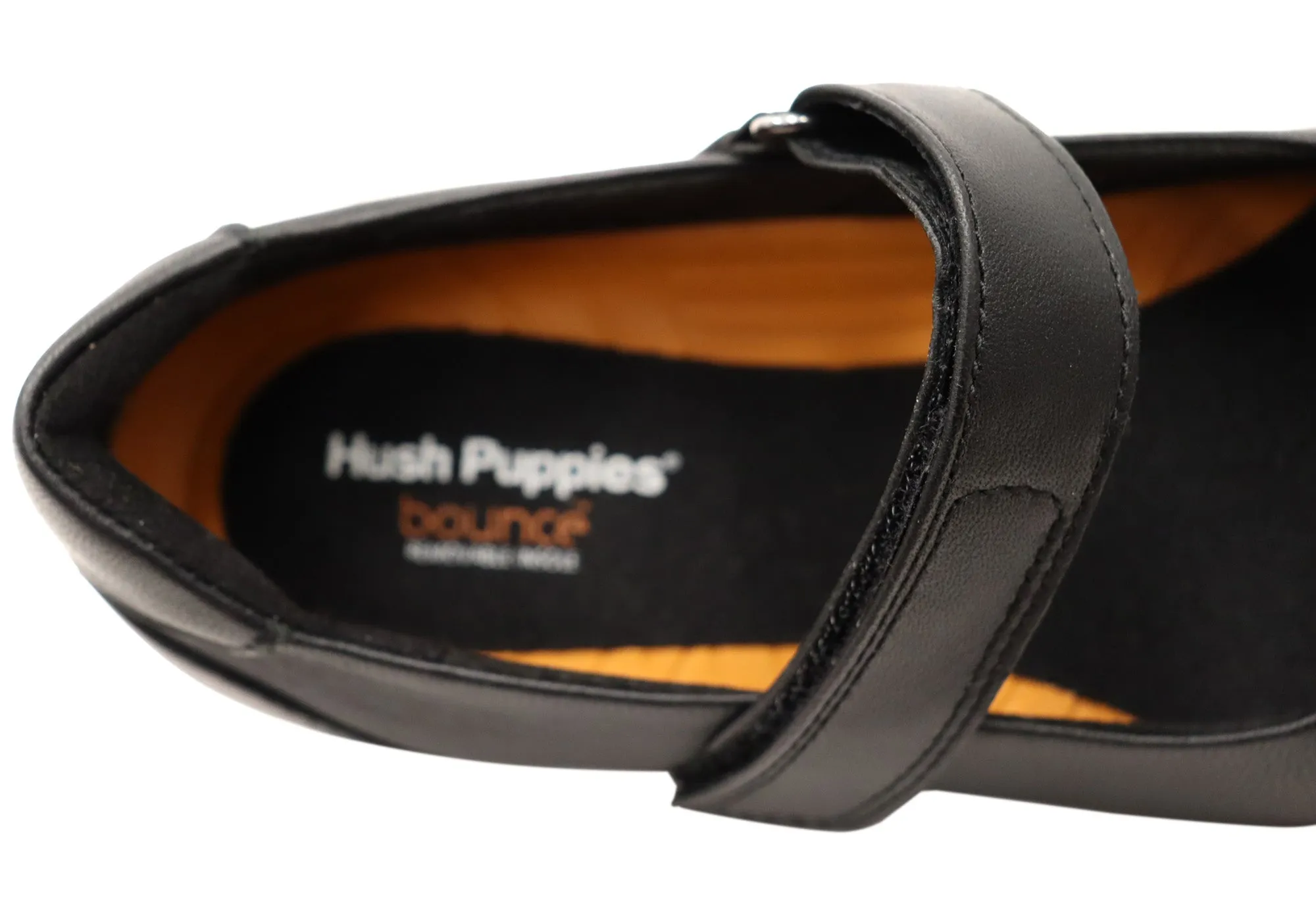 Hush Puppies The One Bar Womens Leather Comfortable Mary Jane Shoes