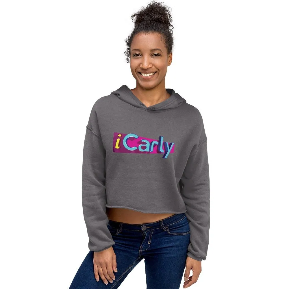 iCarly Logo Women's Fleece Crop Hooded Sweatshirt