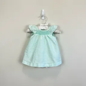 Janie & Jack Aqua Stripe Flutter Sleeve Romper 0-3 Months