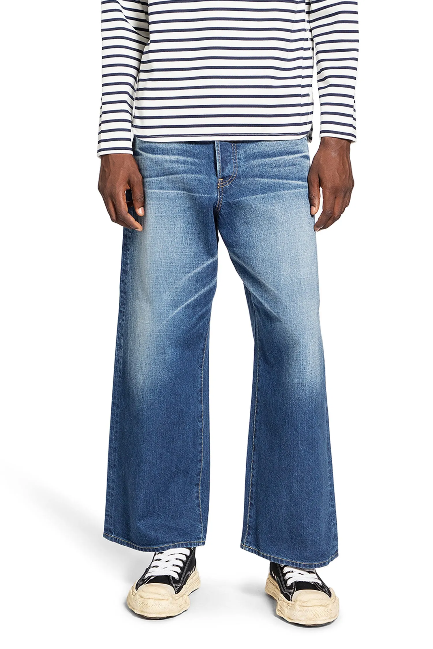 junya watanabe wide leg 5 pocket jeans