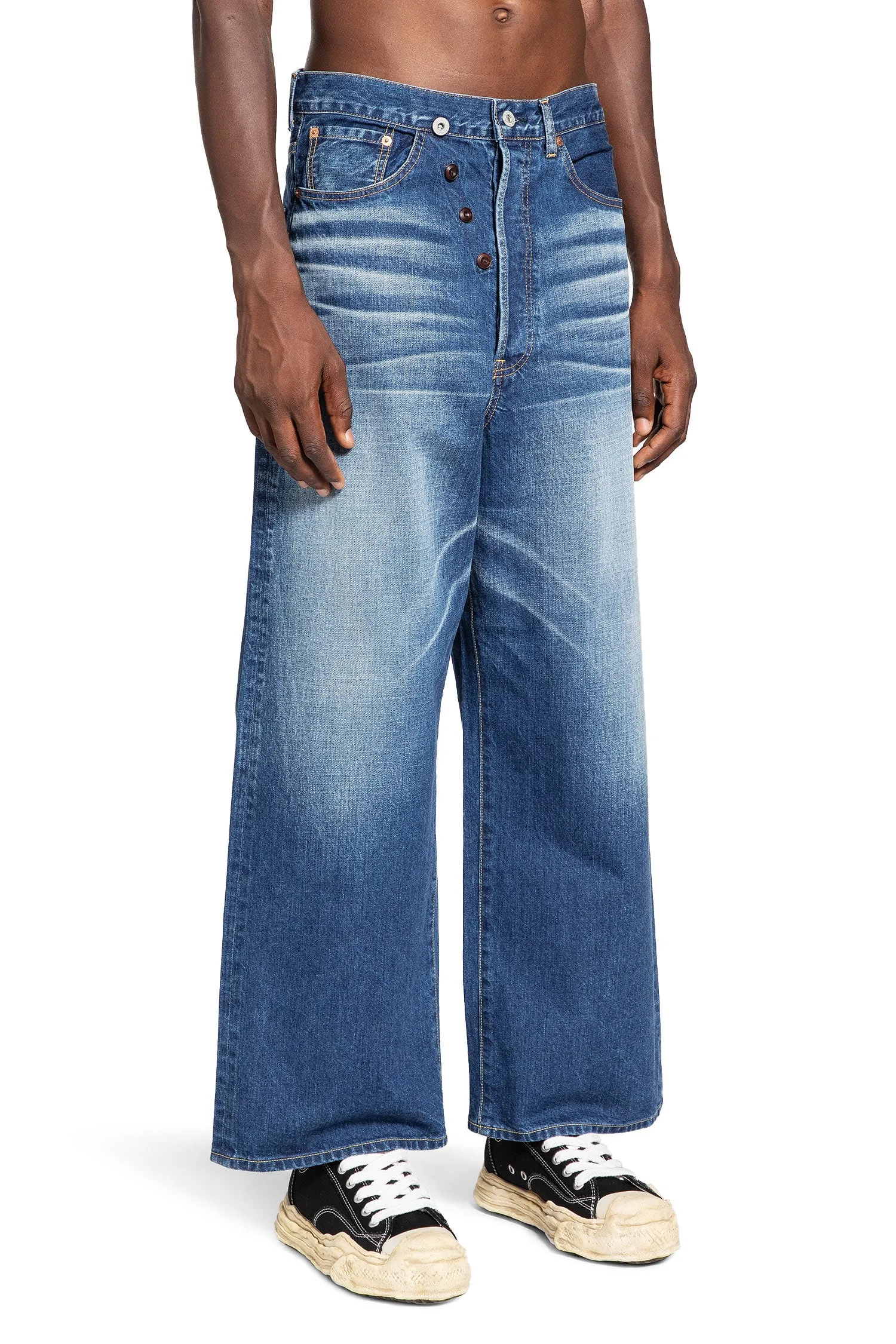 junya watanabe wide leg 5 pocket jeans