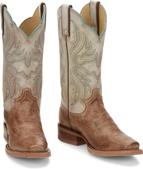 Justin Willa Tan Smooth Ostrich Western Boot