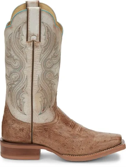 Justin Willa Tan Smooth Ostrich Western Boot