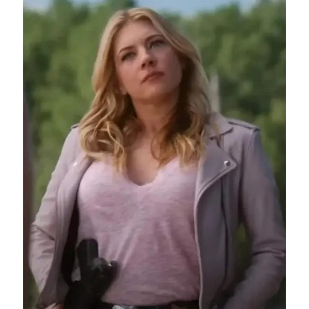 Katheryn Winnick Big Sky Season 3 Pink Leather Jacket