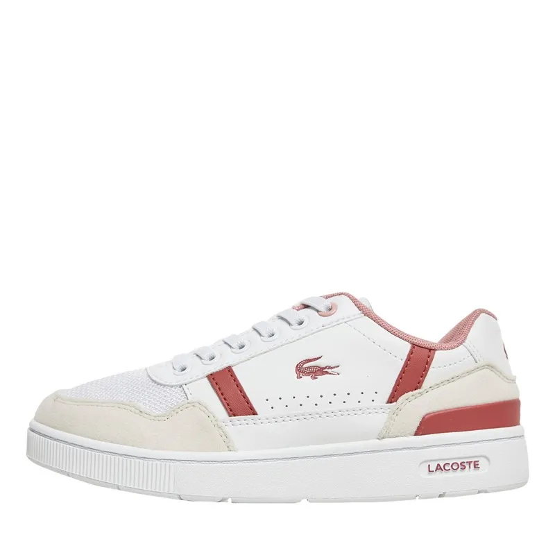 Lacoste Kids T-Clip Trainers White/Pink