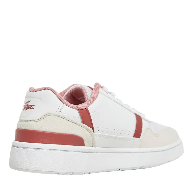 Lacoste Kids T-Clip Trainers White/Pink