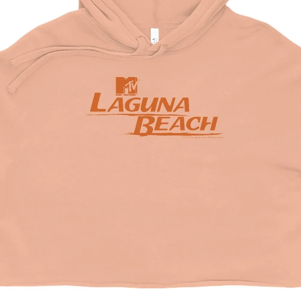 Laguna Beach Logo Women's Fleece Crop Hooded Sweatshirt