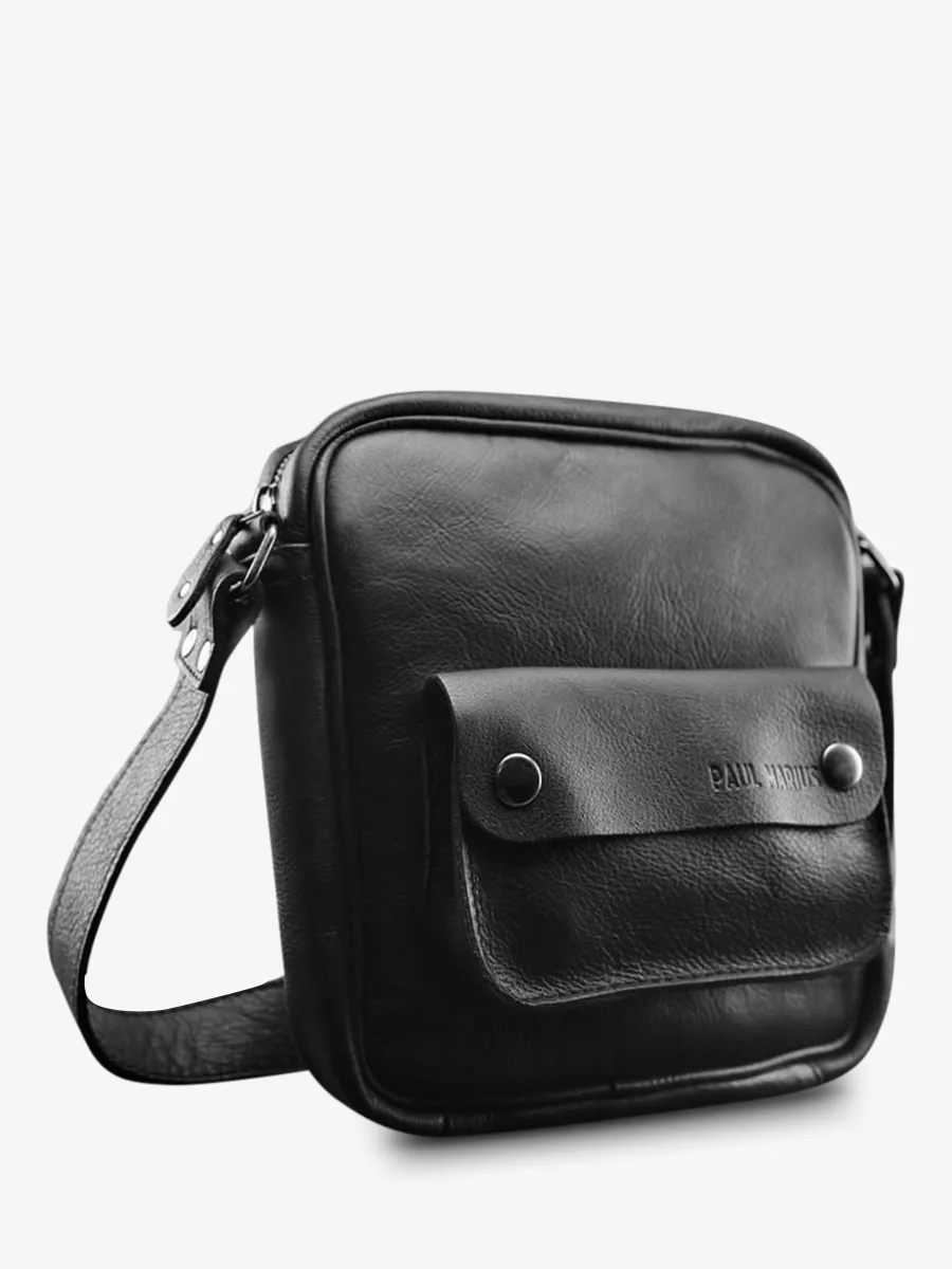 leather shoulder bag for men Black - LeSaint Marc Black | PAUL MARIUS