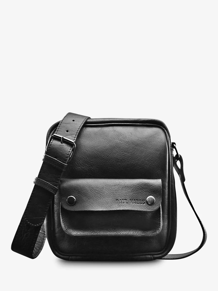 leather shoulder bag for men Black - LeSaint Marc Black | PAUL MARIUS