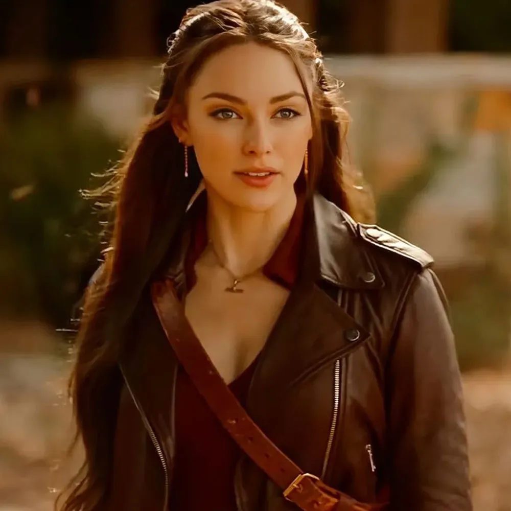 Legacies S04 Danielle Rose Russell Brown Leather Jacket