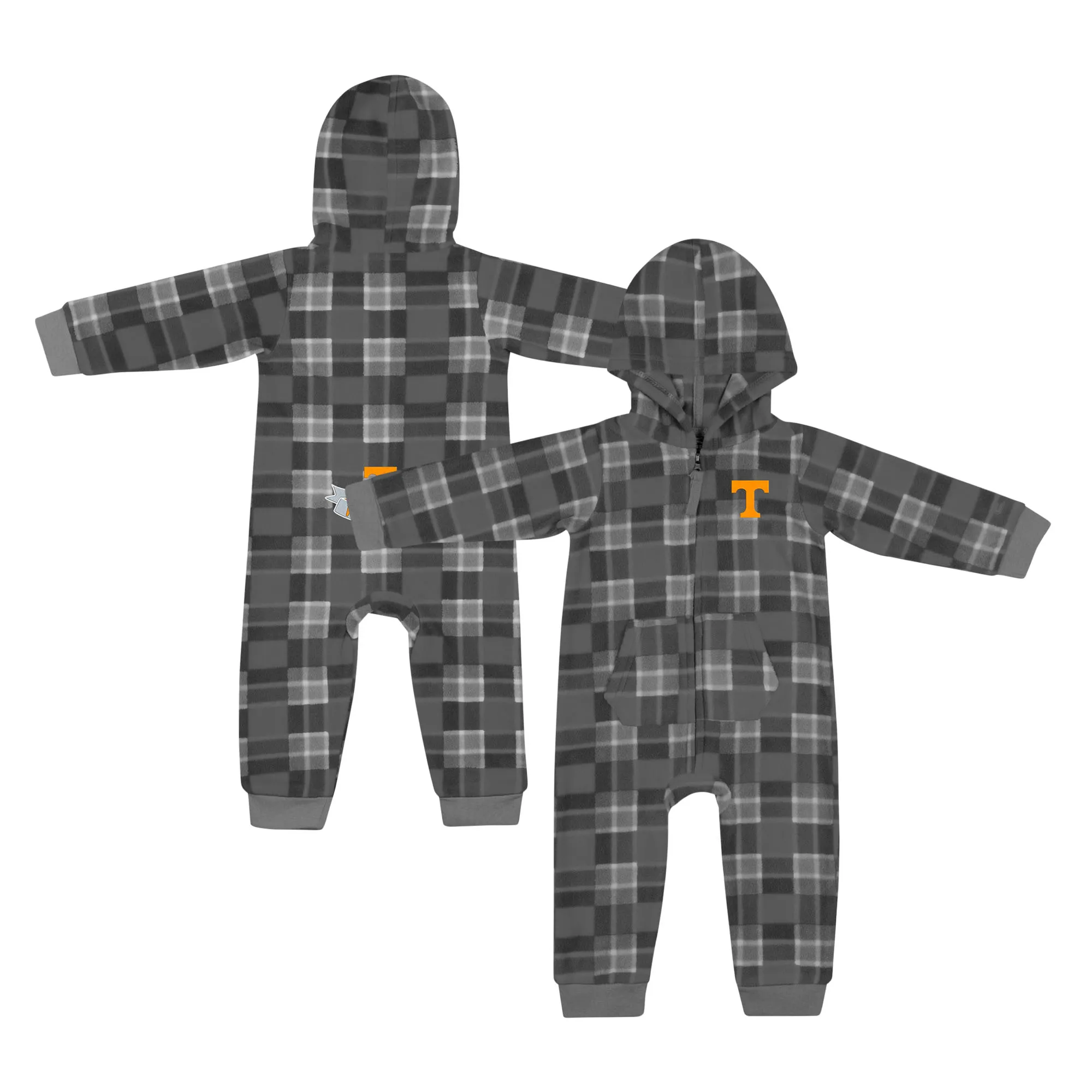 Lids Infant Colosseum  Black Tennessee Volunteers Full-Zip Plaid Hoodie Long Sleeve Jumper