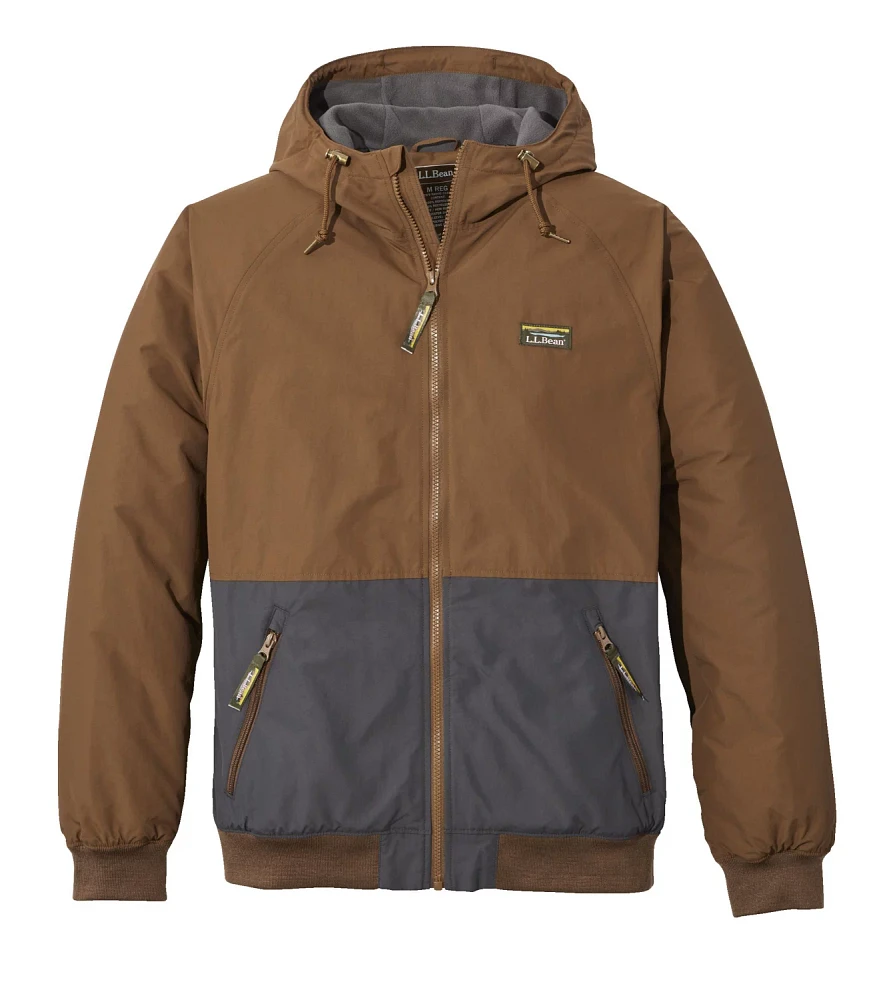 L.L.Bean Men's Insulated 3-Season Colorblock Bomber Hooded Jacket