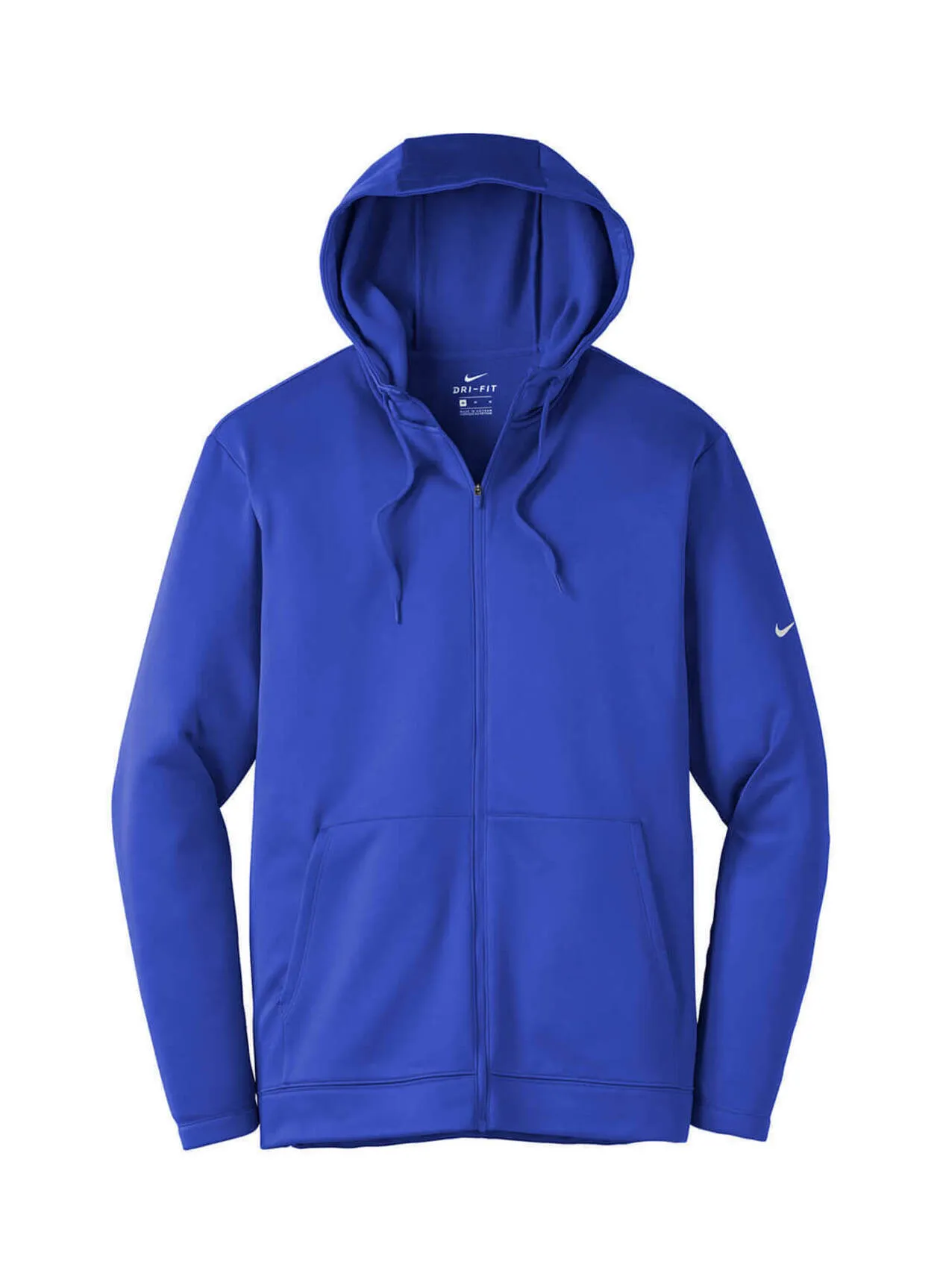 Logo | Nike Men's Therma-FIT Full-Zip Fleece Hoodie Game Royal 