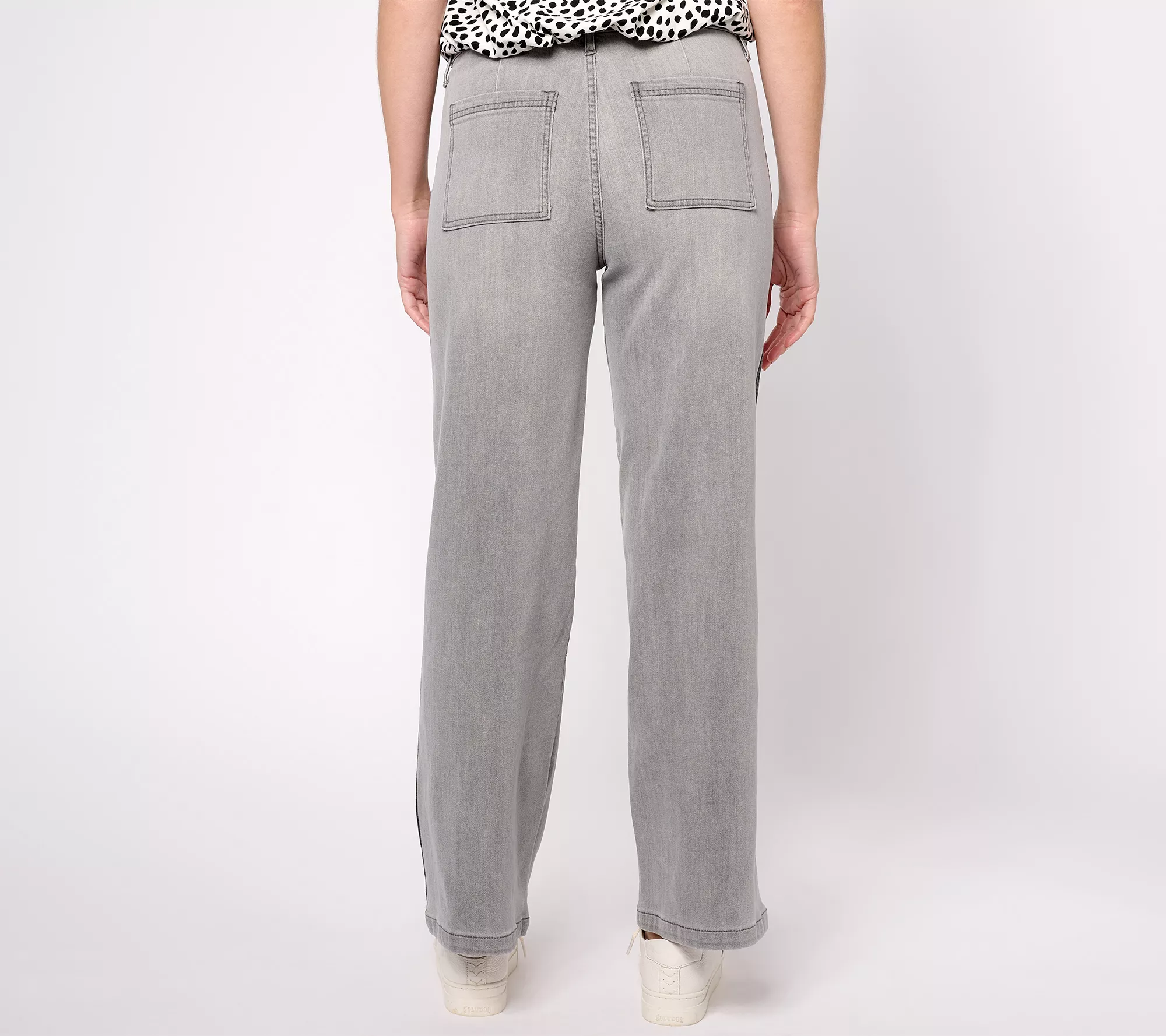 LOGO by Lori Goldstein Regular Wide Leg Jeans