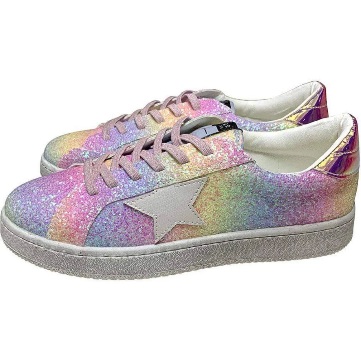 Lola + The Boys Ombre Glitter Star Sneakers, Multi