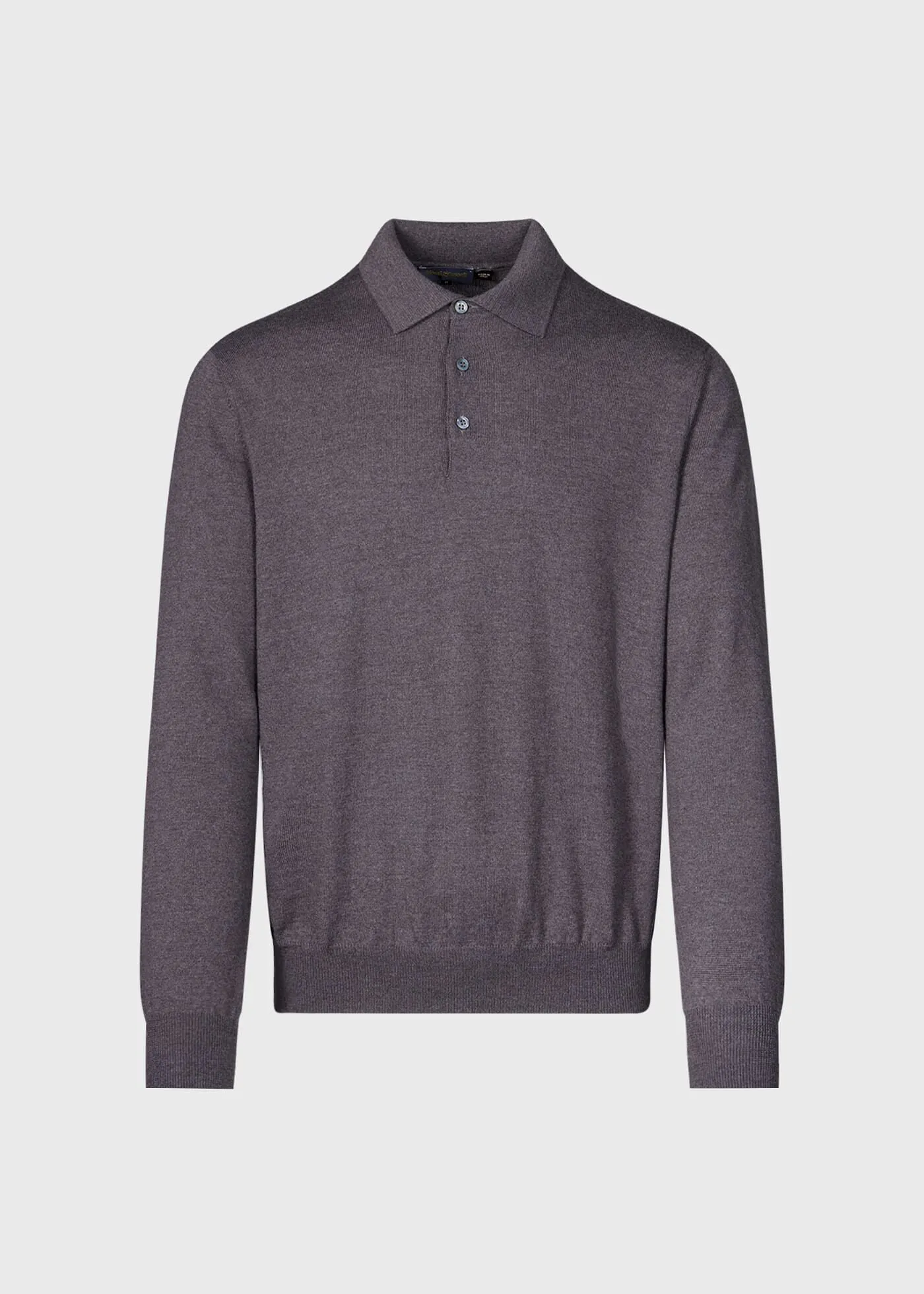 Long Sleeve Merino Wool Polo Shirt