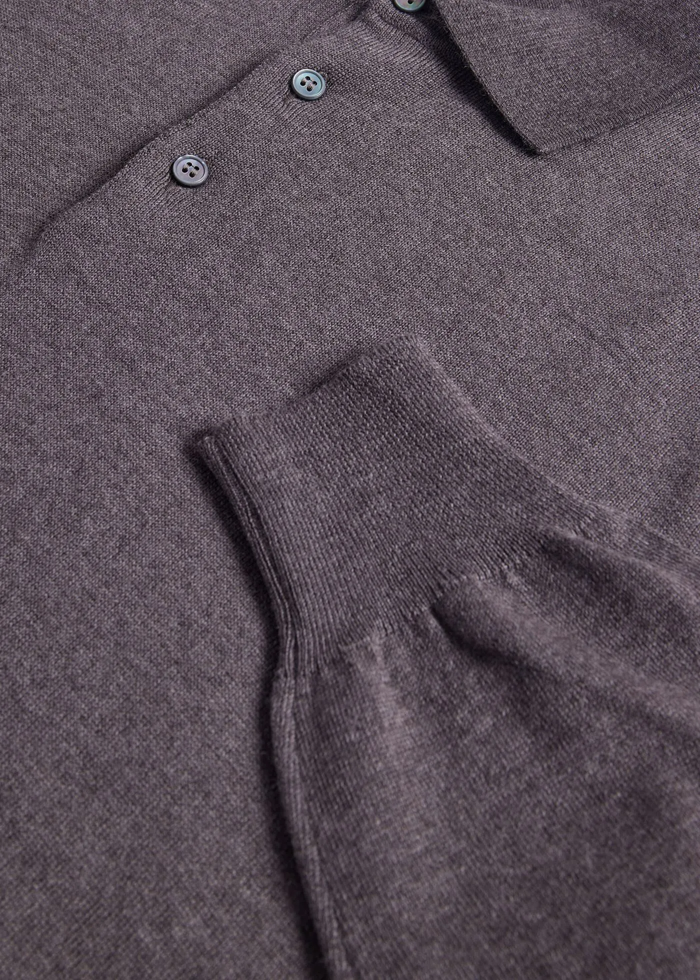 Long Sleeve Merino Wool Polo Shirt