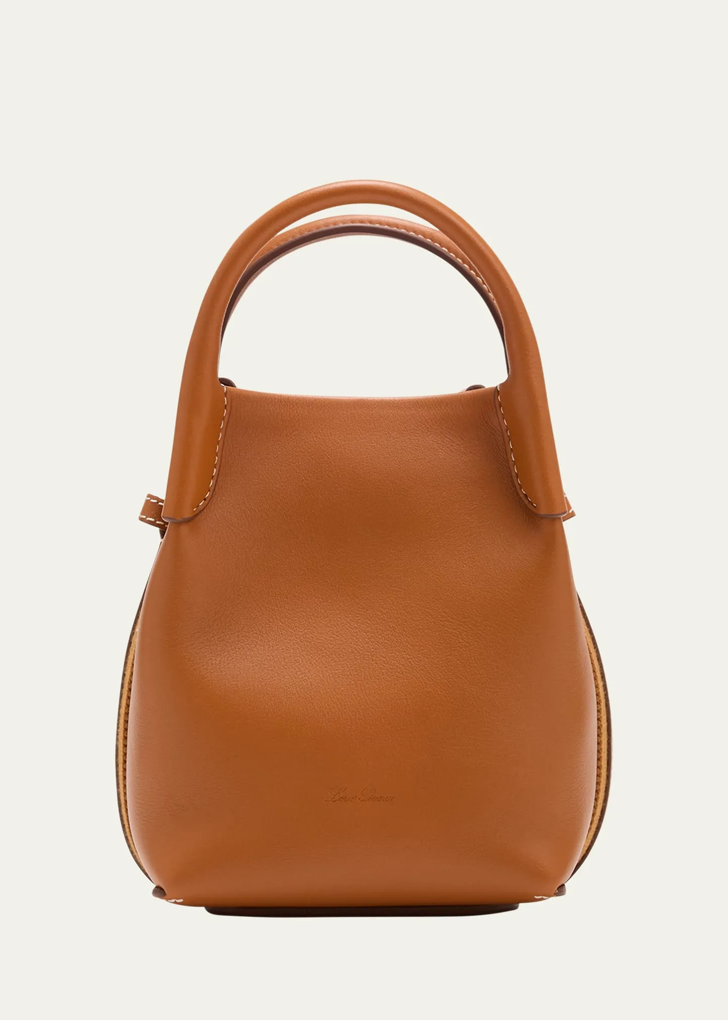 Loro Piana Bale Micro Rounded Leather Top-Handle Bag