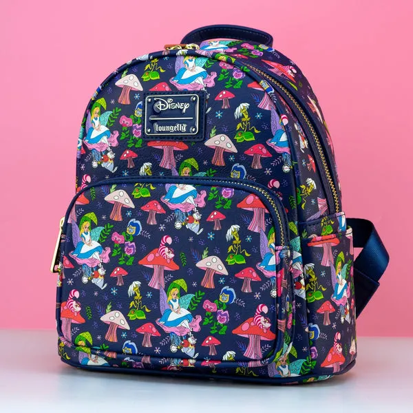 Loungefly x Disney Alice in Wonderland Characters AOP Mini Backpack (CC)