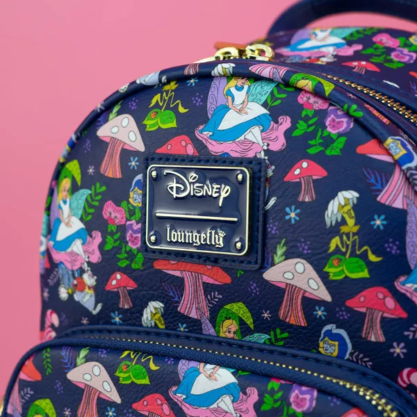 Loungefly x Disney Alice in Wonderland Characters AOP Mini Backpack (CC)