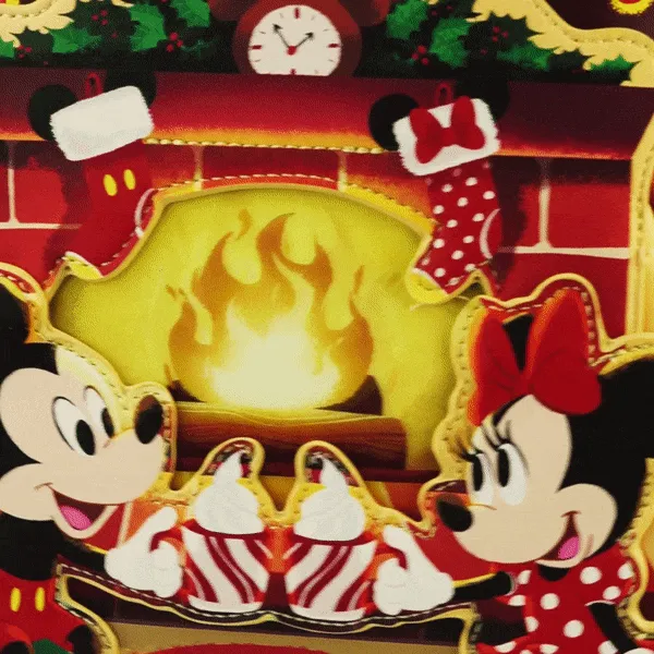 Loungefly x Disney Mickey and Minnie Christmas Fireplace Mini Backpack