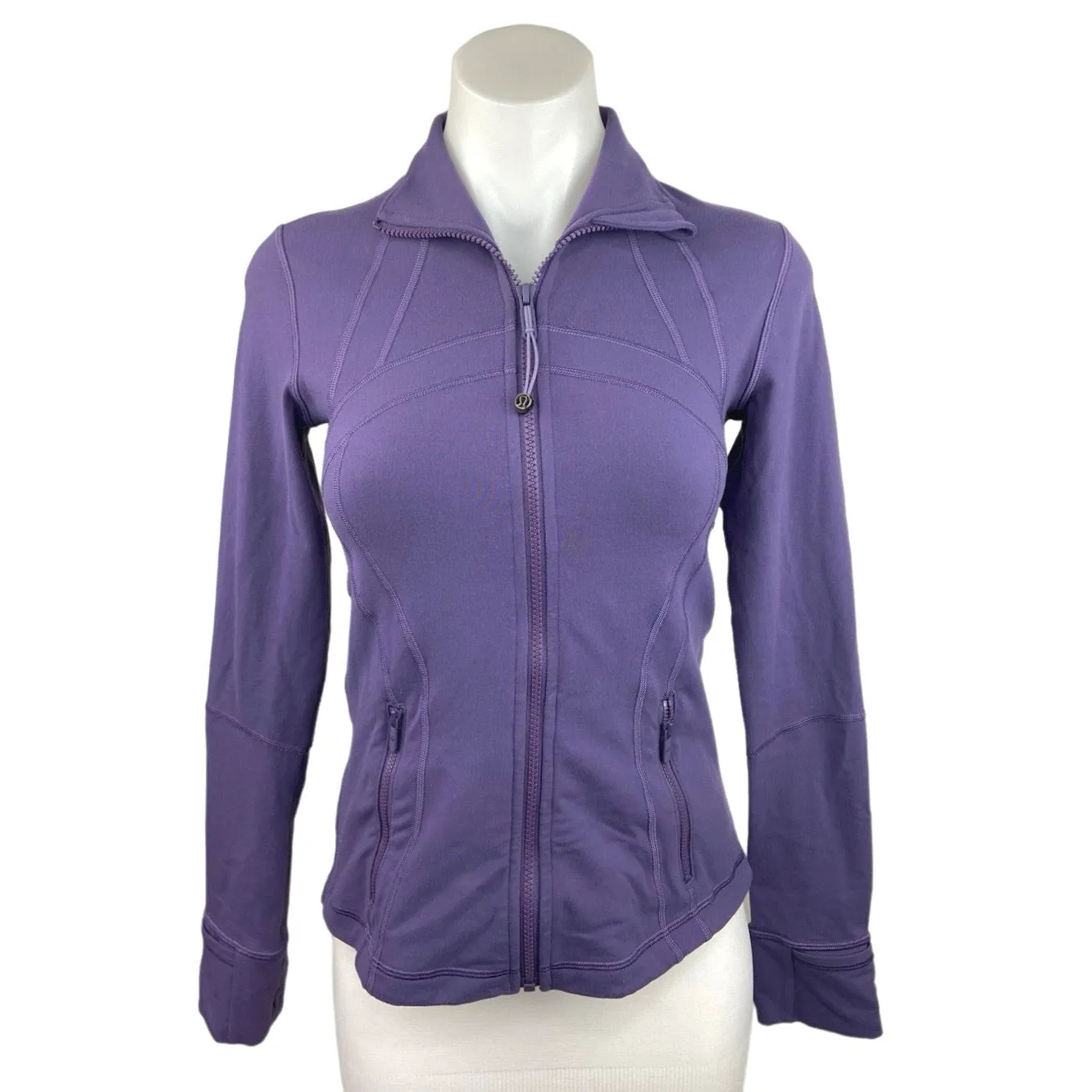 Lululemon Purple Full Zip Collared Fitted Pockets Workout Define Jacket Size 4