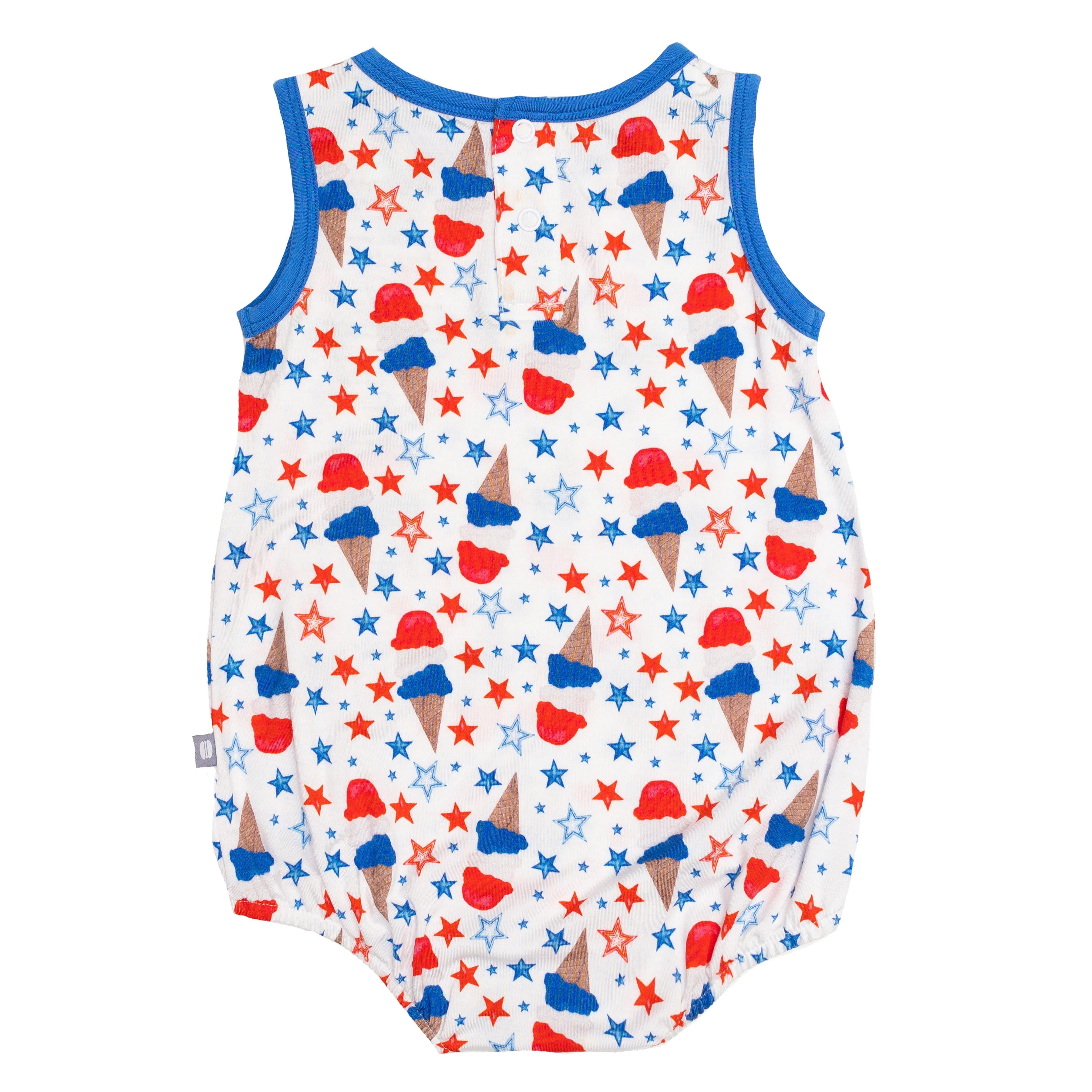 Macaron + Me Sleeveless Bubble Romper - Patriotic Ice Cream