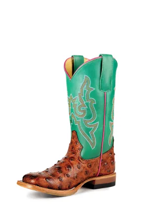 Macie Bean Cognac Ostrich Print Children's Boot