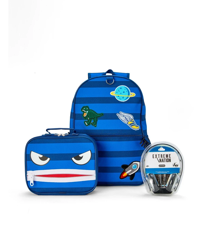 Macy's InMocean Boy's Zipper Mouth Backpack Headphone Lunch Set