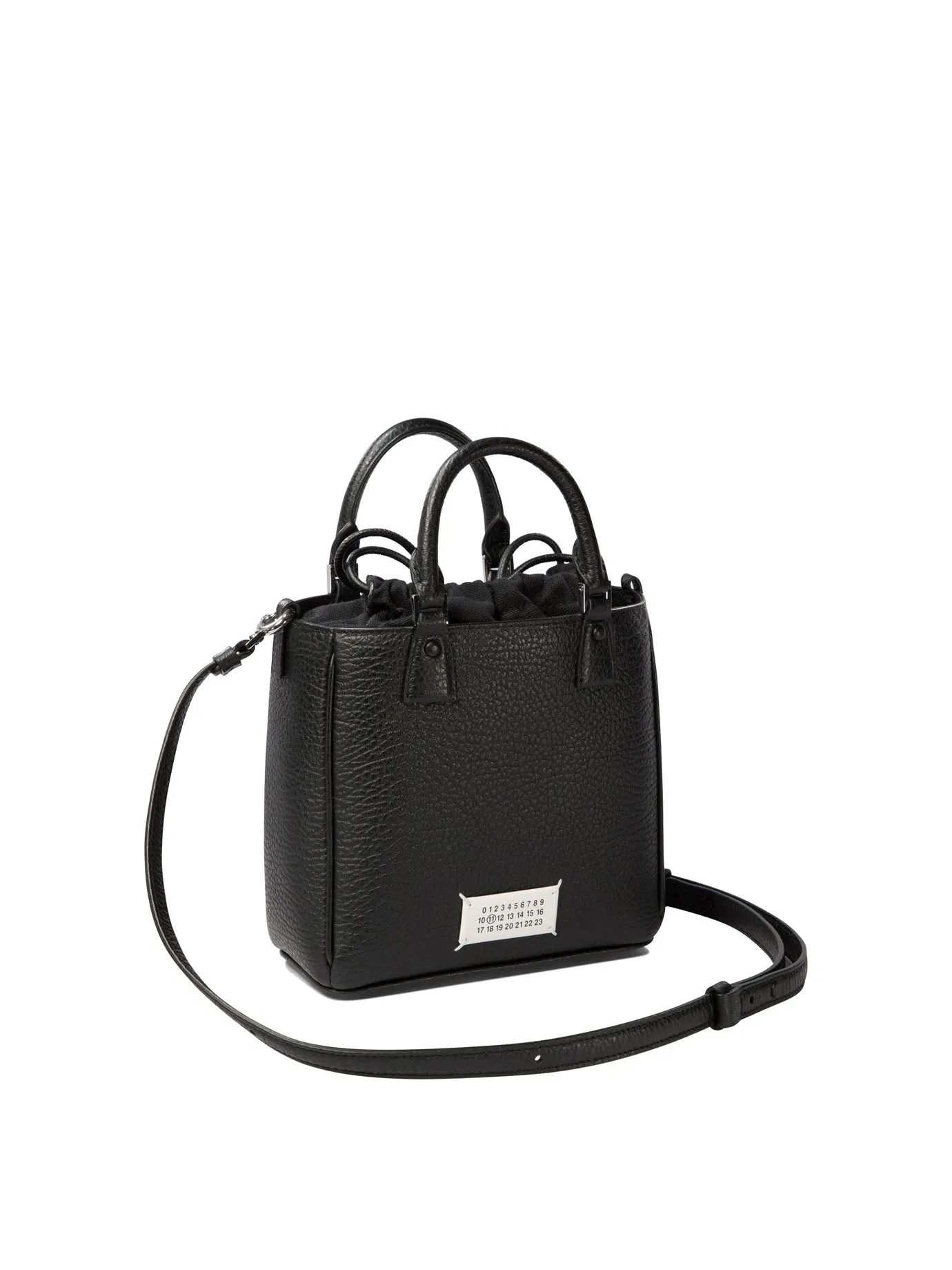 MAISON MARGIELA Elegant Mini Calf Leather Shoulder Bag in Black