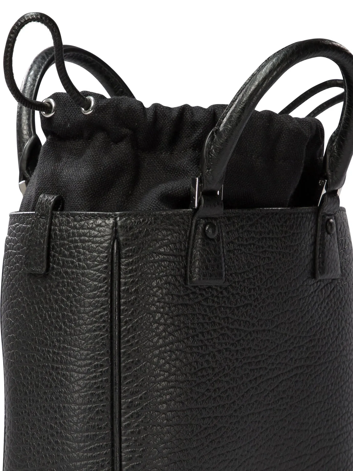 MAISON MARGIELA Elegant Mini Calf Leather Shoulder Bag in Black