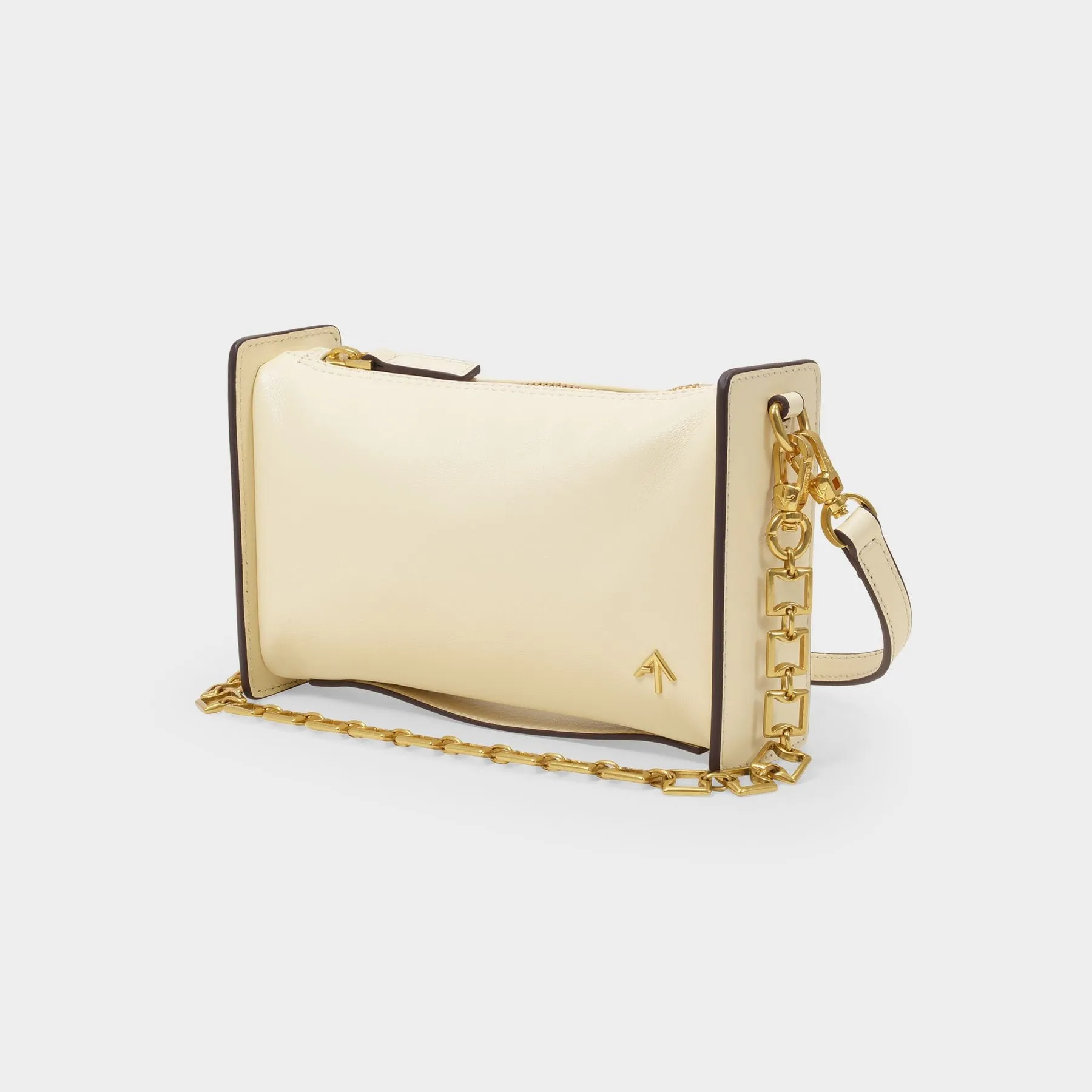 Manu Atelier  Mini Carmen Bag in Beige Leather