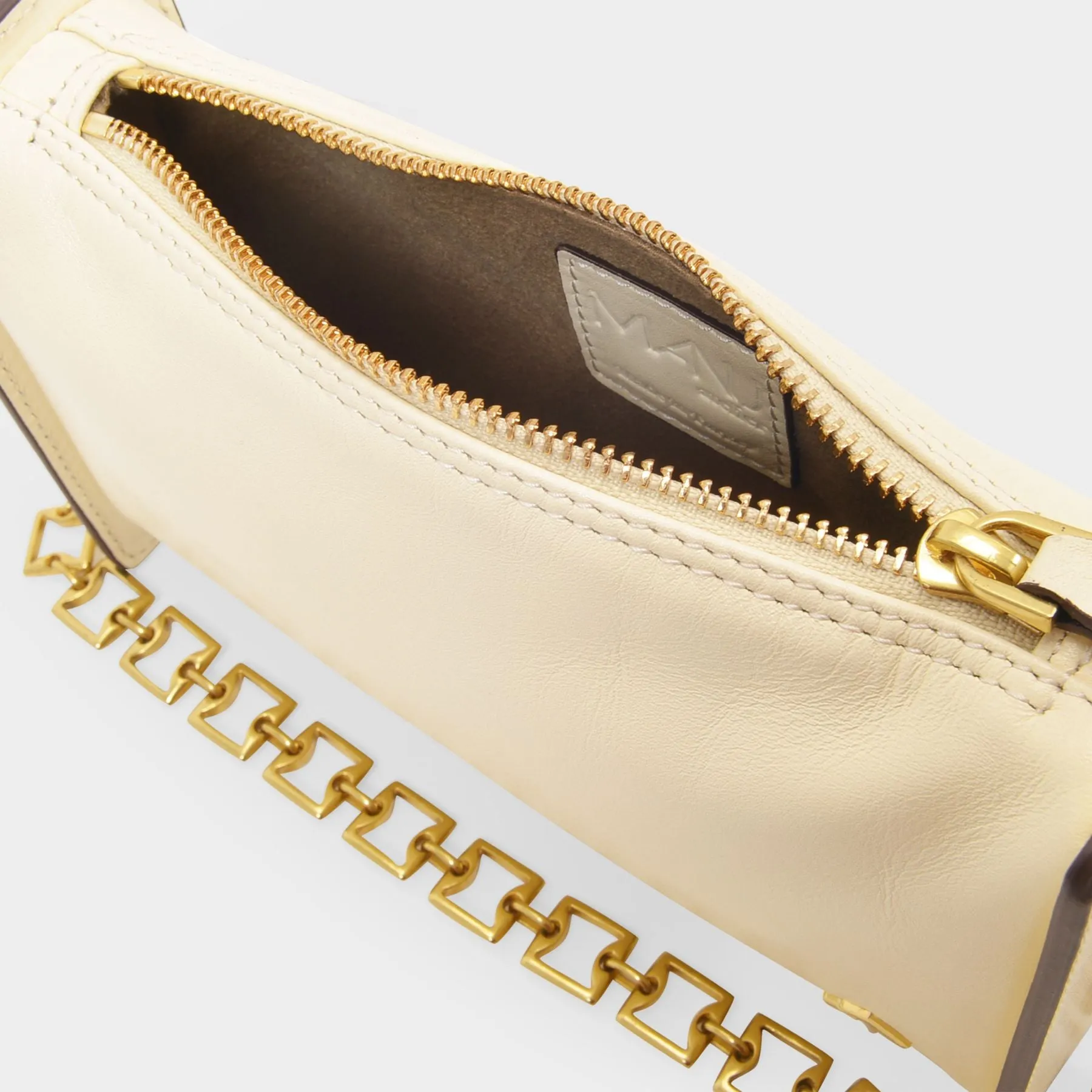 Manu Atelier  Mini Carmen Bag in Beige Leather