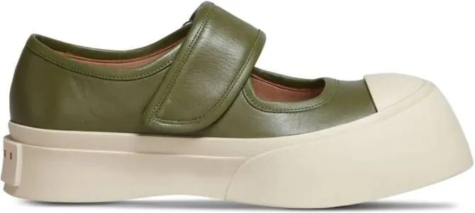 Marni Pablo Mary Jane leather sneakers Green