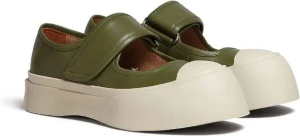 Marni Pablo Mary Jane leather sneakers Green