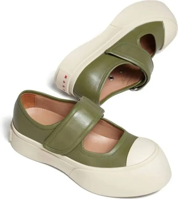 Marni Pablo Mary Jane leather sneakers Green