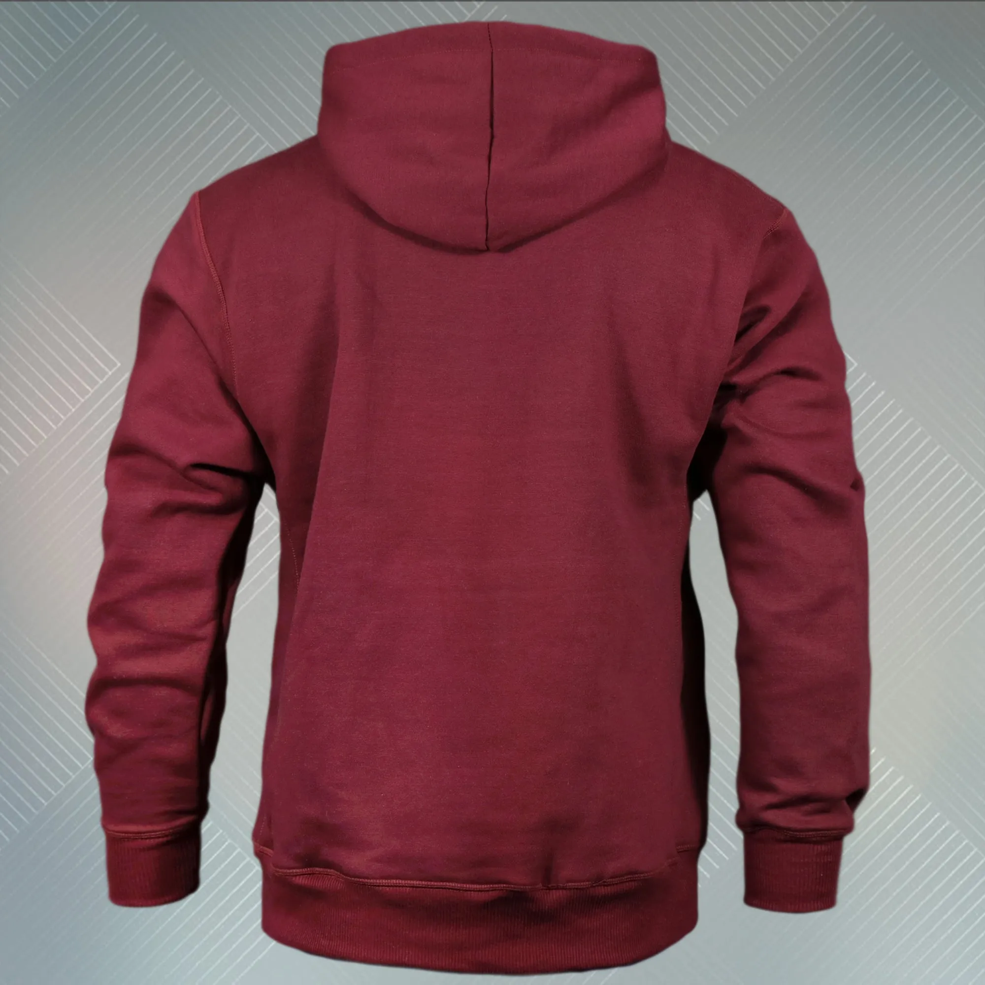 Maroon Unbasic Fleece Stash Pocket Sunset Park Tapered Pullover Hoodie | Fleece Dark Red Hoodie