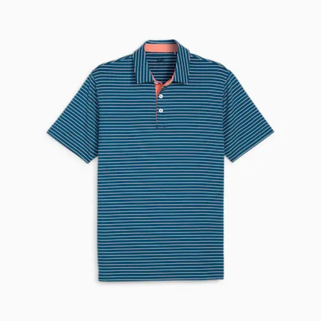 Mattr Gold Tucker Men's Golf Polo | Ocean Tropic-Melon Punch | PUMA SHOP ALL PUMA | PUMA 