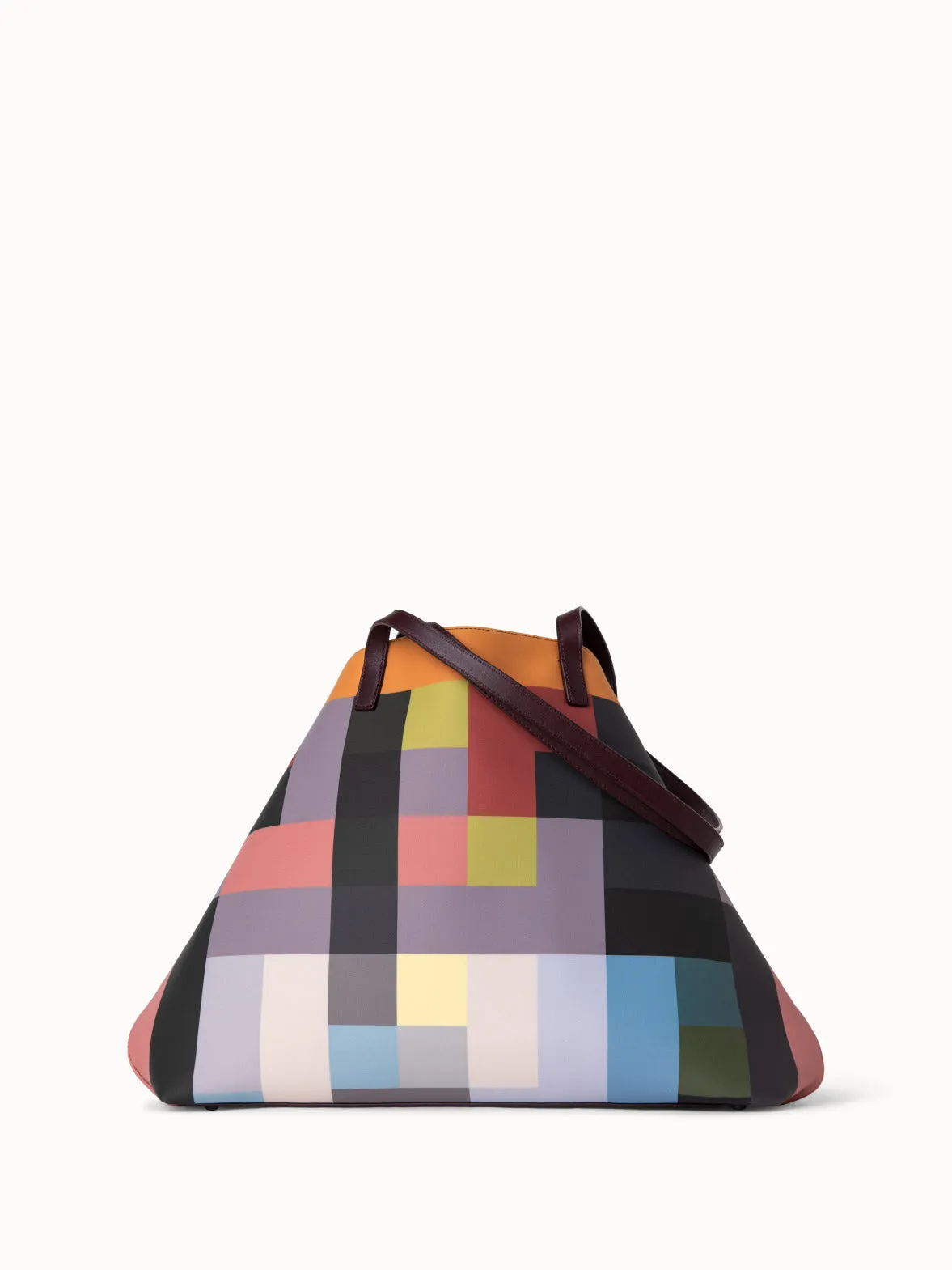 Medium Ai Shoulder Bag in Technical Fabric with Interior Abstract Print