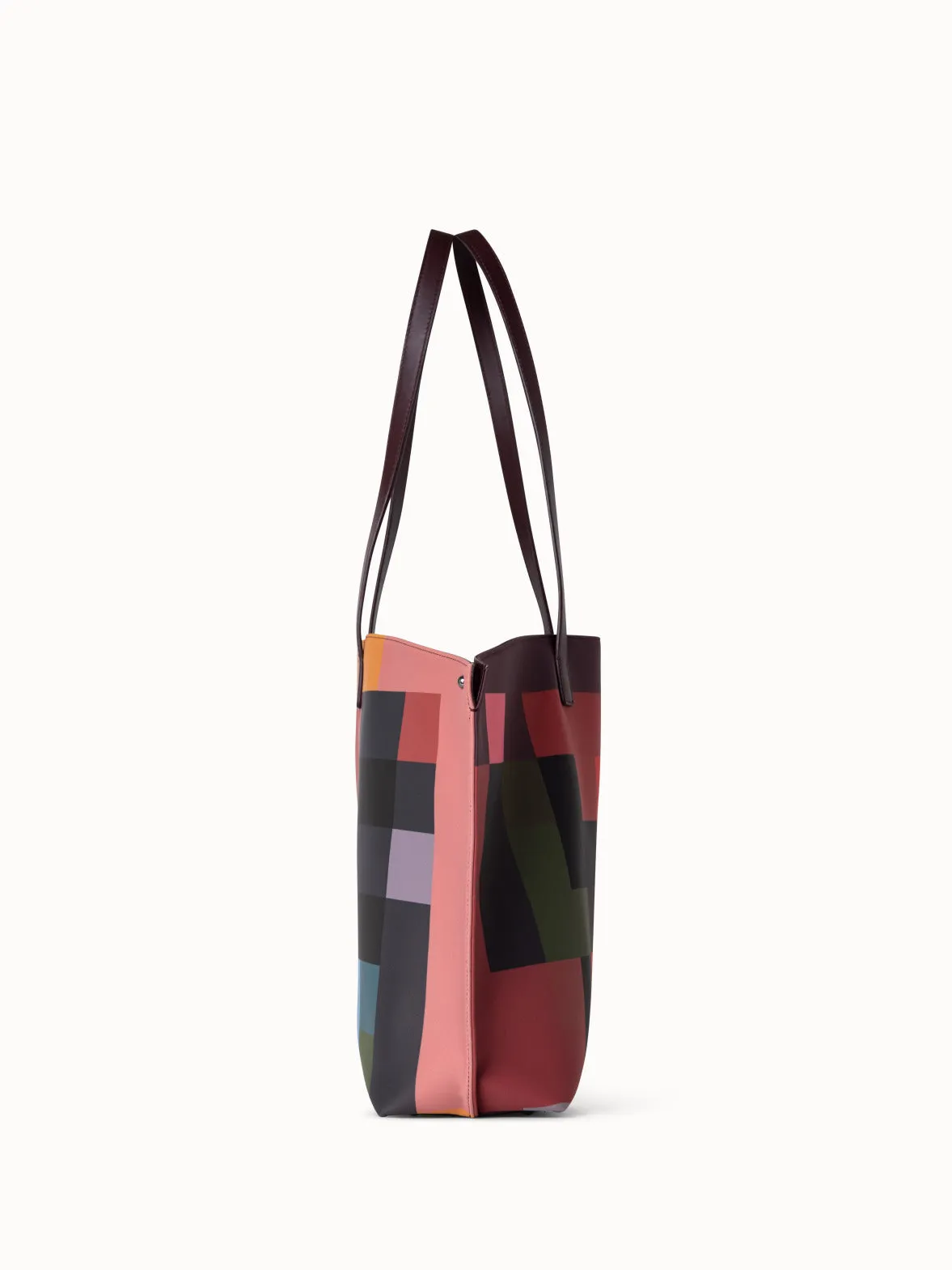 Medium Ai Shoulder Bag in Technical Fabric with Interior Abstract Print