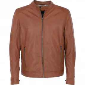 Men's Ashwood Leather Biker Jacket Tan: floyd