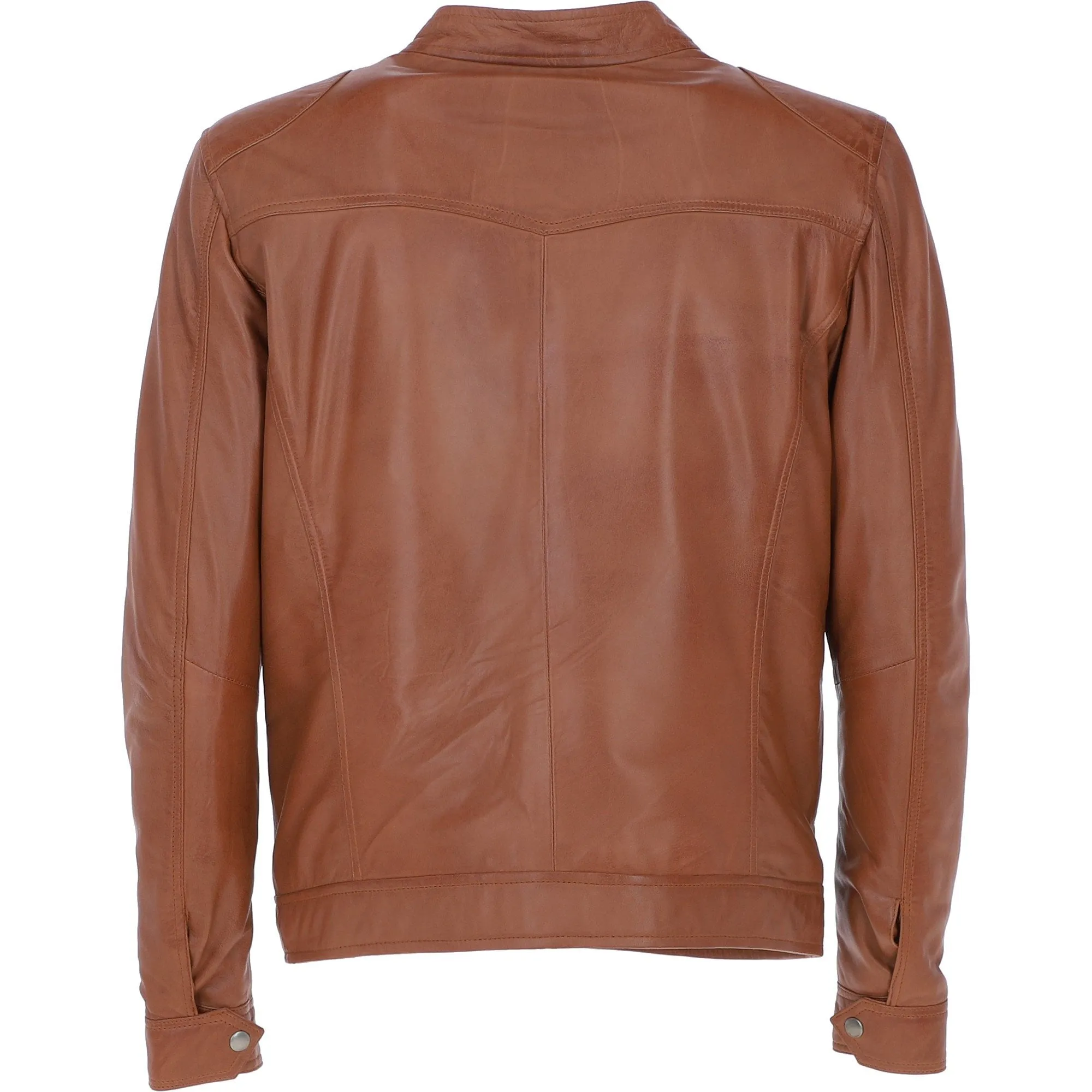 Men's Ashwood Leather Biker Jacket Tan: floyd