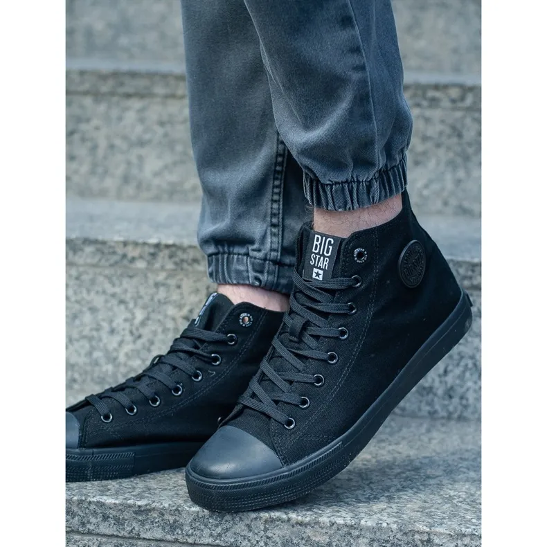 Men's Classic High-top Sneakers Big Star FF174550 Black