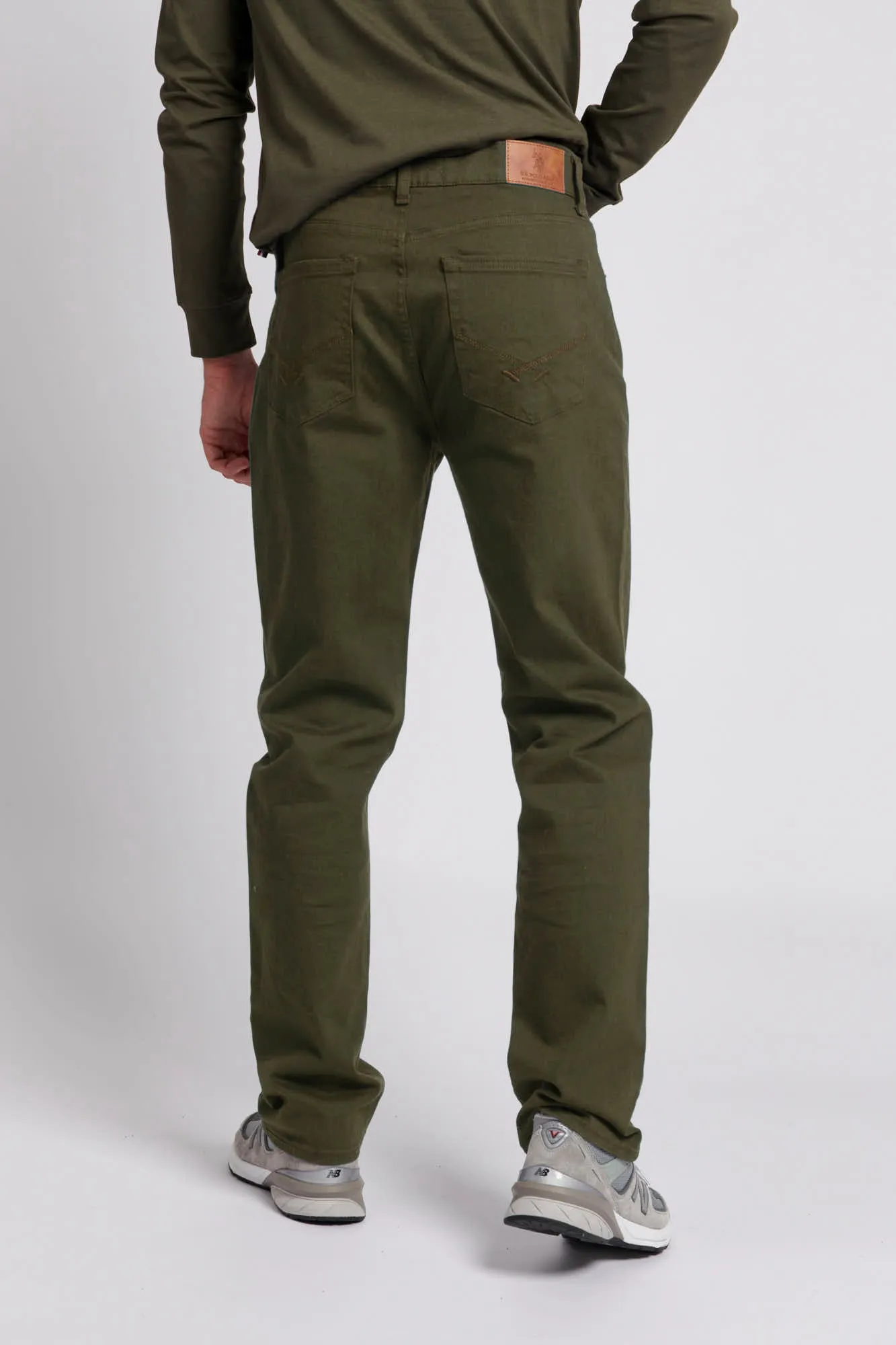 Mens 5 Pocket Slub Twill Trousers in Forest Night