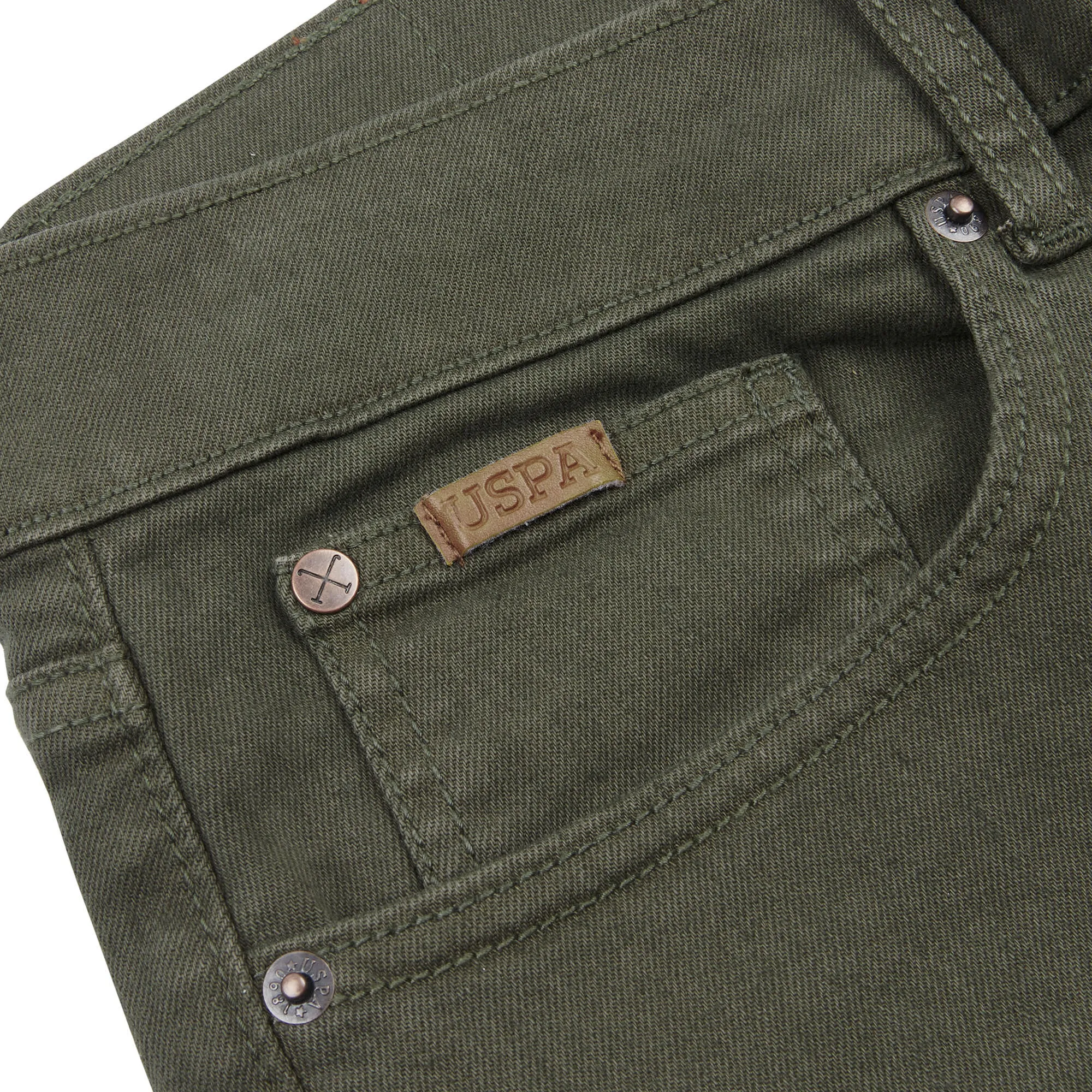 Mens 5 Pocket Slub Twill Trousers in Forest Night