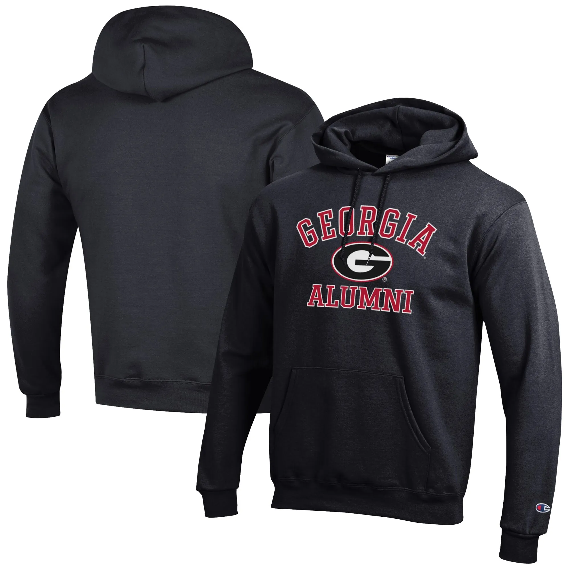 Men's Champion  Black Georgia Bulldogs Alumni Logo Pullover Hoodie