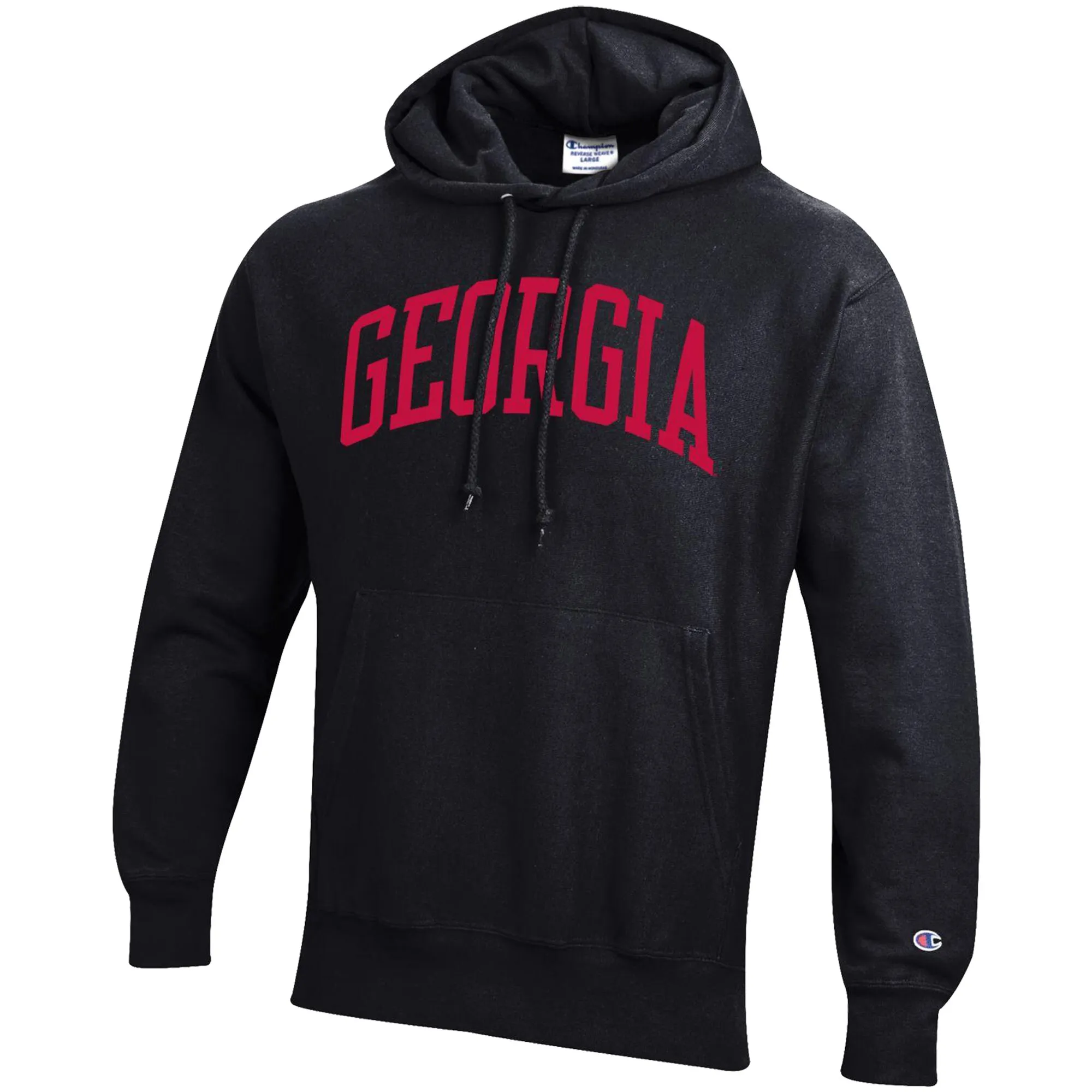 Men's Champion Black Georgia Bulldogs Big & Tall Reverse Weave Fleece Pullover Hoodie Sweatshirt