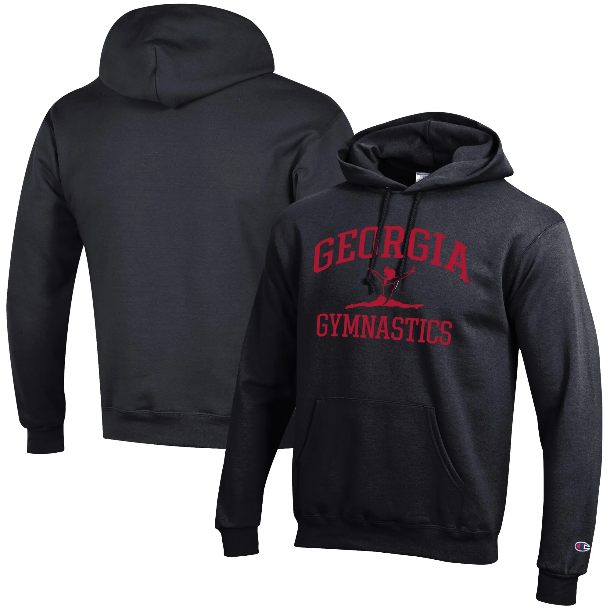 Men's Champion  Black Georgia Bulldogs Gymnastics Icon Powerblend Pullover Hoodie