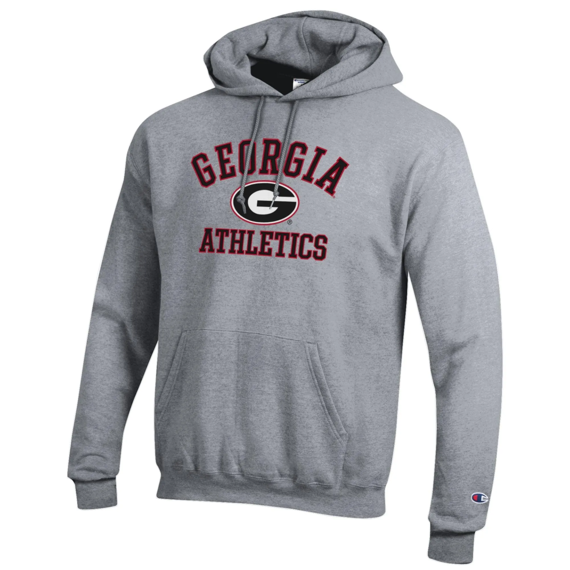 Men's Champion  Gray Georgia Bulldogs Athletics Logo Pullover Hoodie