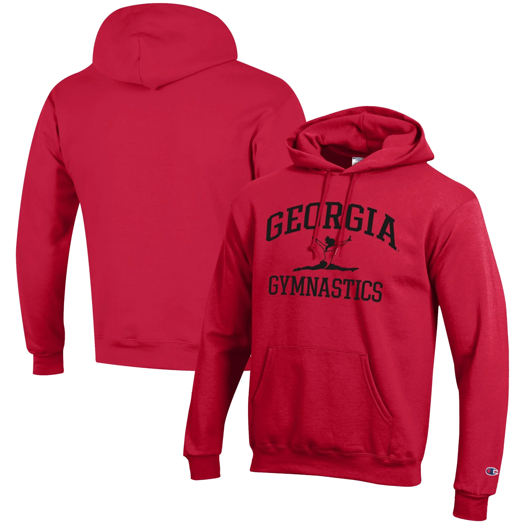 Men's Champion  Red Georgia Bulldogs Gymnastics Icon Powerblend Pullover Hoodie